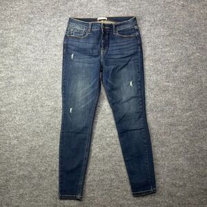 Studio Blue Skinny Jeans Women's Blue Denim Stretch Distressed Classic - 30X27.5